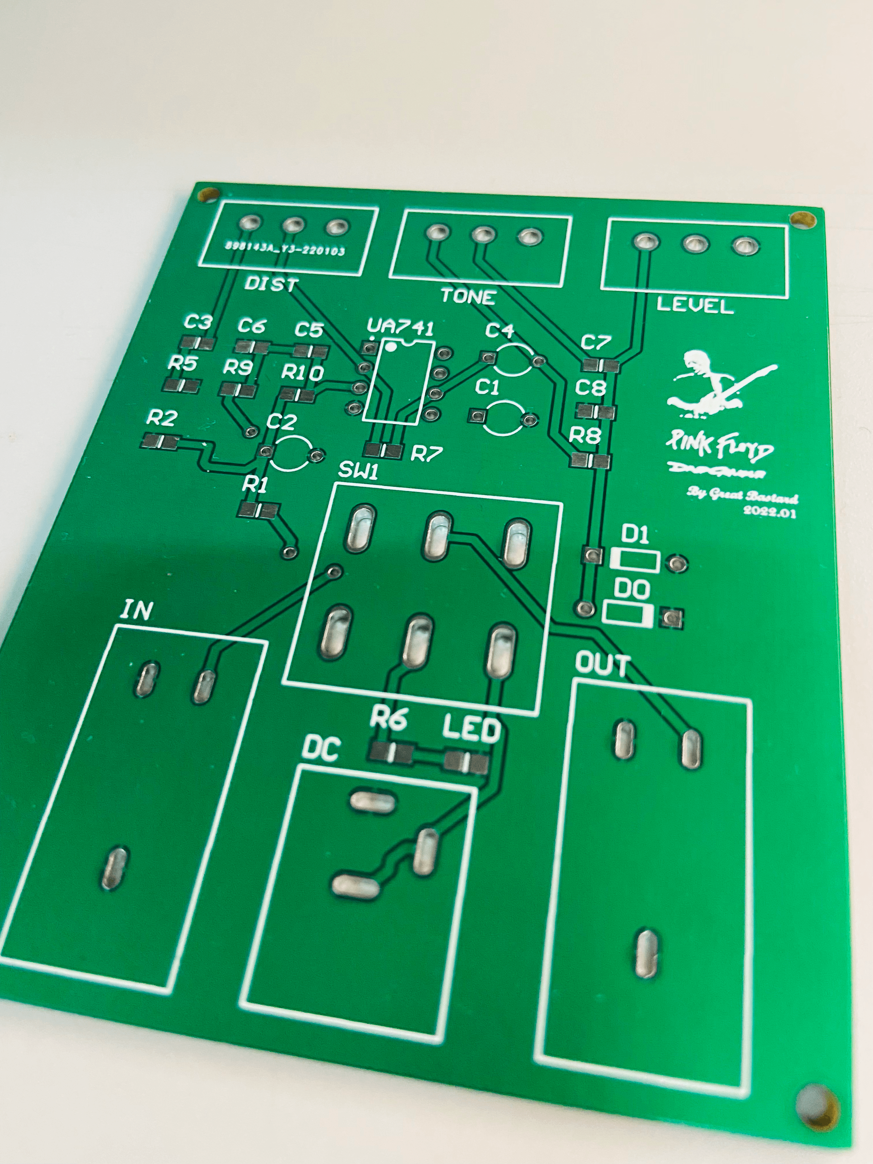 简单失真效果器PCB空板