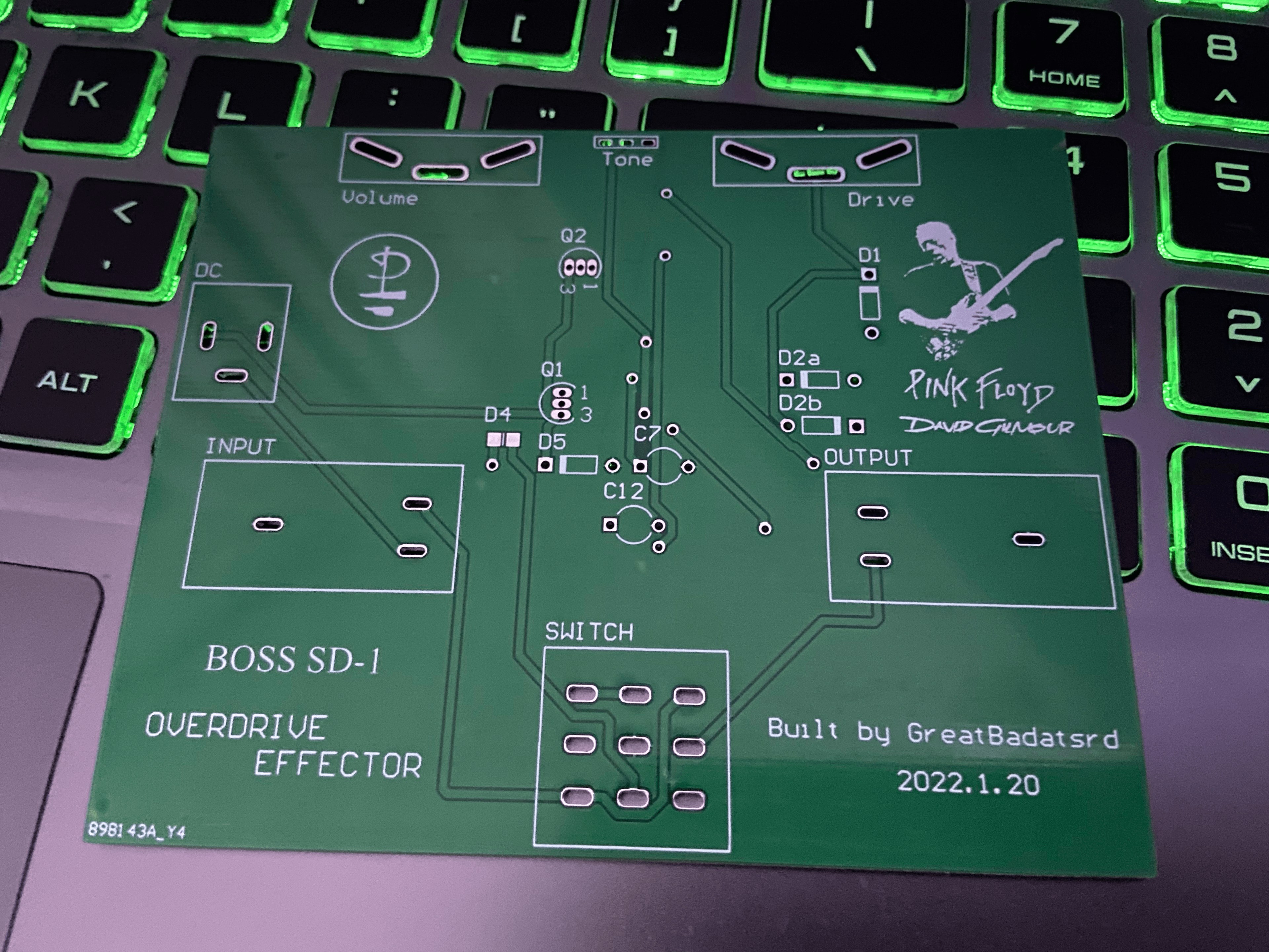 BOSS SD-1 Overdrive PCB实物Top Layer